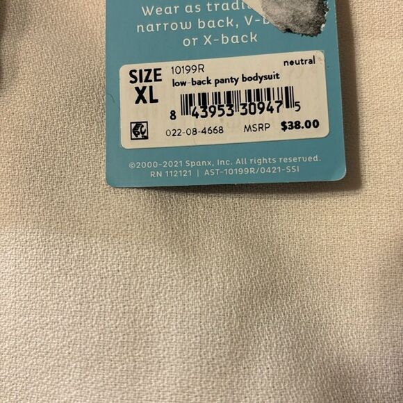 Assets by Spanx Size XL low-back panty bodysuit nude color - Picture 4 of 10